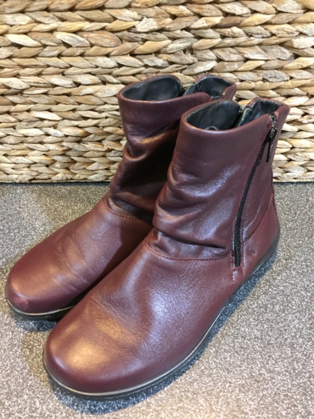 Hotter Burgundy Zip Ankle Boots - Picture 8 of 13
